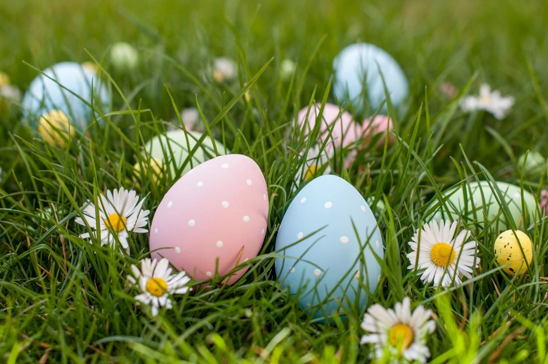 Pâques jardin Daniel Moquet Chasse aux oeufs