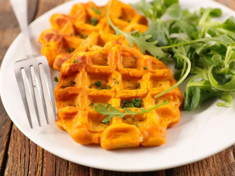 Recette de gaufres au chorizo et aux tomates séchées